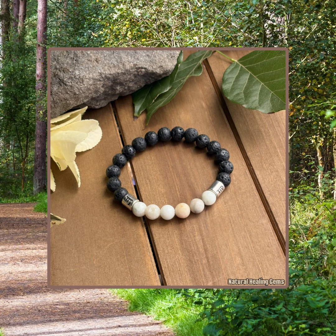 virgo+amazonite+lava+bracelet+